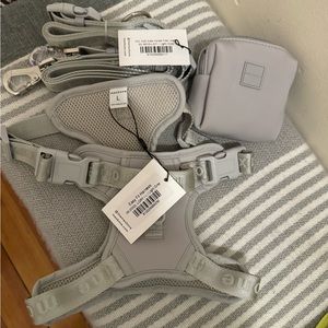 NWT Maxbone-Leash-Collar-Pouch Lt Gray L
